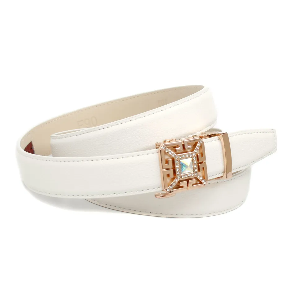 anthoni-crown-sommer-automatik-g-rtel-2-5-cm-wei-mit-goldfarbener-schlie-e image 1