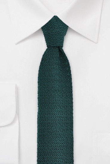 ascot-strickkrawatte-uni-flaschengr-n-aus-seide-6-x-148-cm image 1