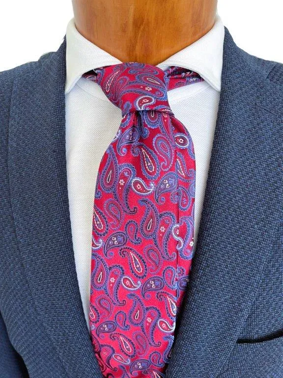 hemley-krawatte-seide-paisley-rot-blau-wei-7-8-x-145-cm image 1
