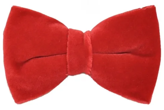 ascot-schleife-uni-samt-rot-vorgebunden image 1