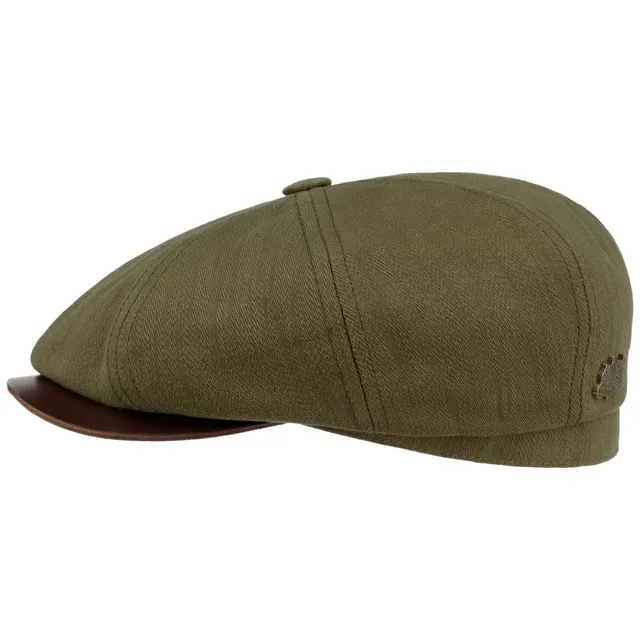 stetson-hatteras-olive-cotton-flatcap-herren-baumwoll-flatcap-mit-lederschirm image 1