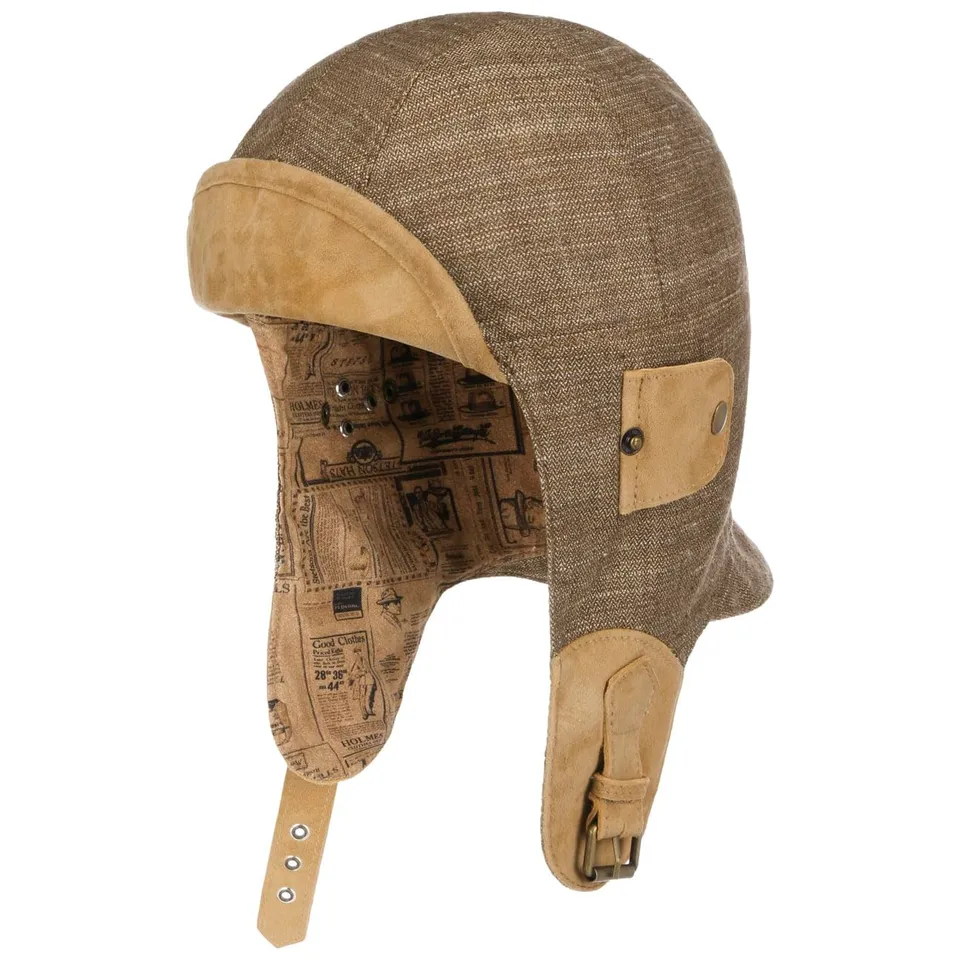 stetson-convertible-fliegerm-tze-unisex-herringbone-leinen-seide-baumwolle-made- image 1