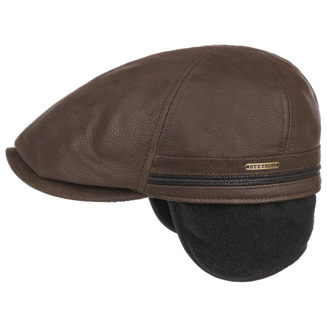 stetson-redding-earflap-flatcap-ledercap-mit-fleecefutter-herren-herbst-winter image 1