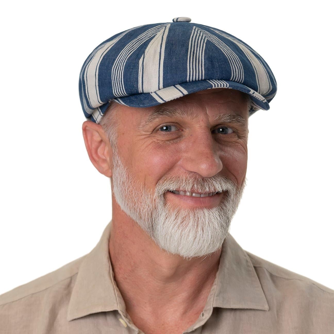 stetson-hatteras-twotone-stripes-flatcap-leinen-baumwollmix-herren image 2