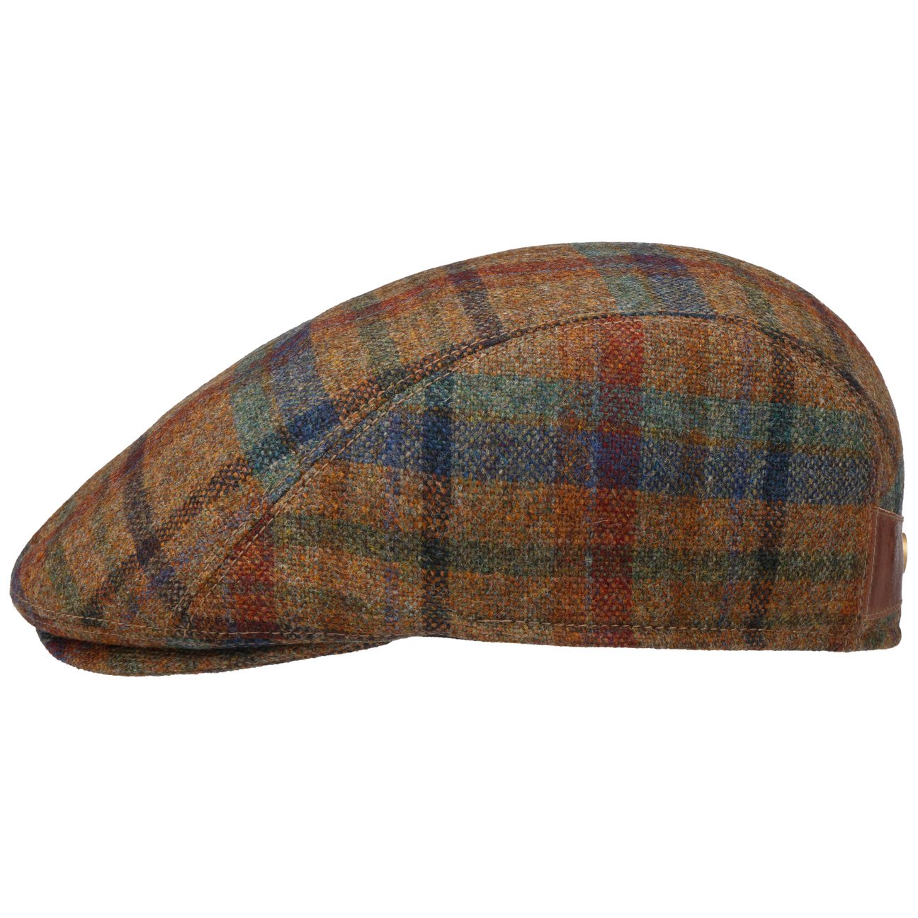 mayser-lennart-shetland-flatcap-herren-karo-mit-lederdetail image 6