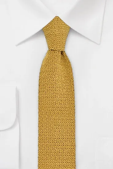 ascot-strickkrawatte-uni-ocker-6-cm-x-148-cm-100-seide image 1