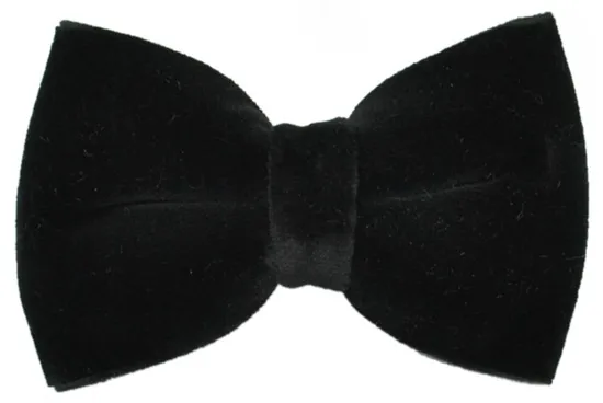 ascot-schleife-uni-samt-schwarz-vorgebunden image 1