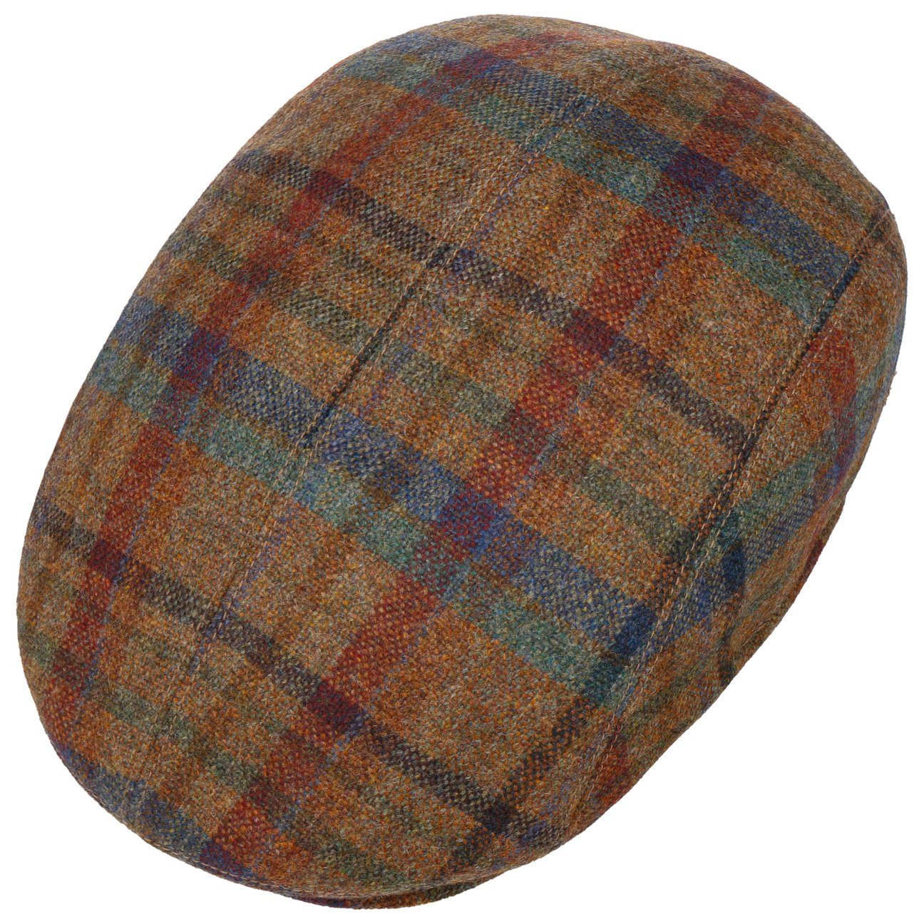 mayser-lennart-shetland-flatcap-herren-karo-mit-lederdetail image 7