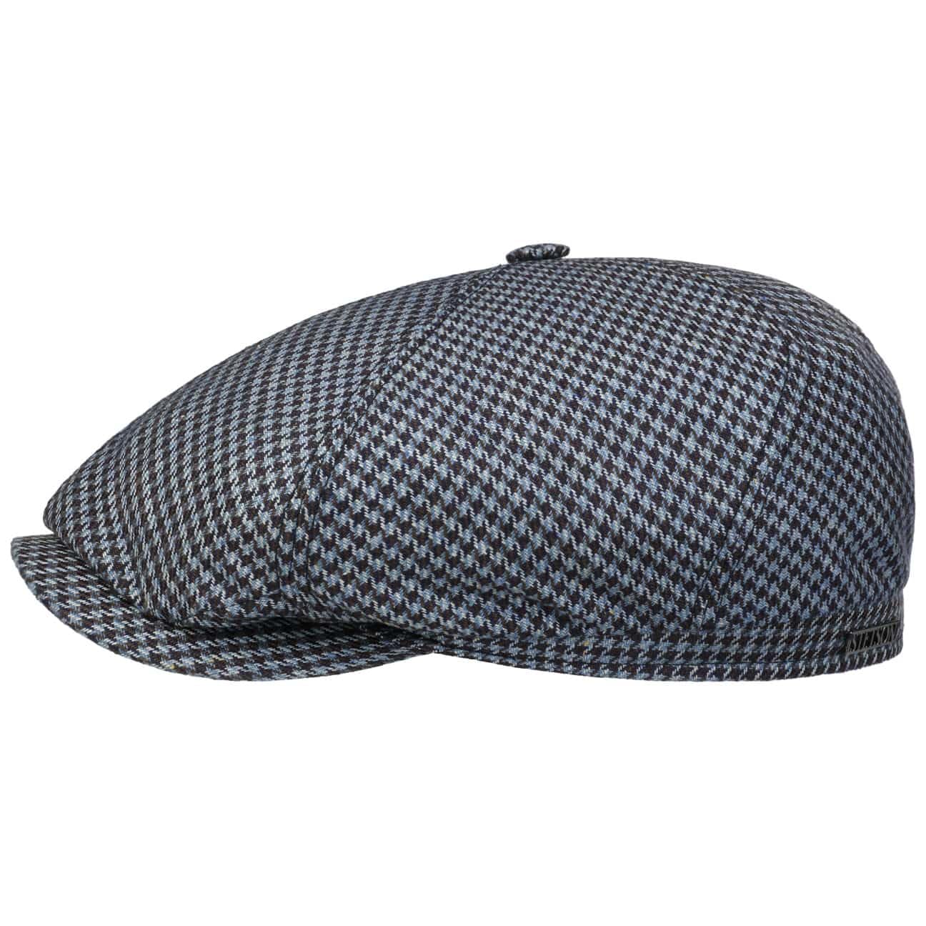 stetson-silk-houndstooth-flatcap-seiden-flatcap-hahnentritt image 1