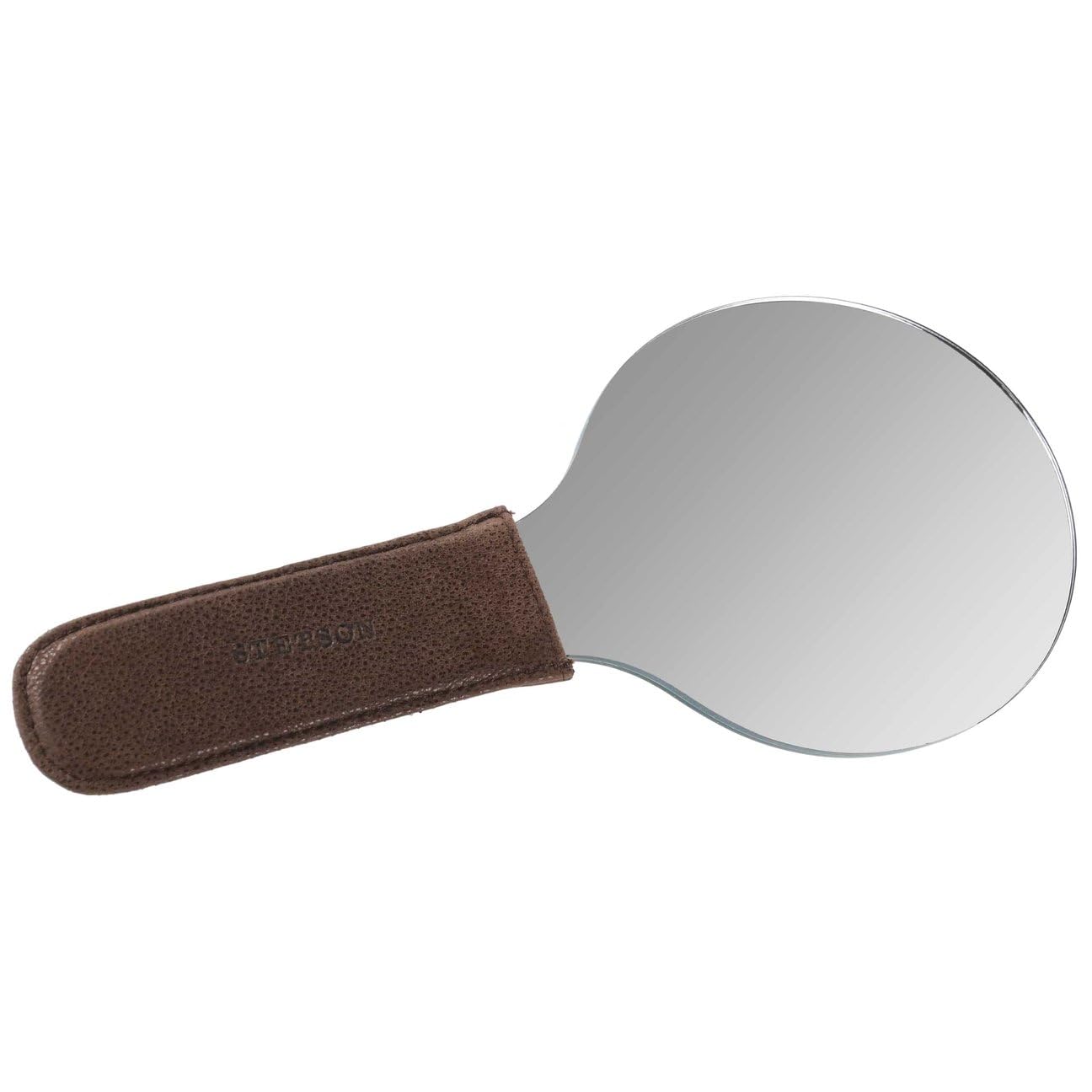 stetson-safety-glass-handspiegel-mit-ledergriff-silber-made-in-germany image 1