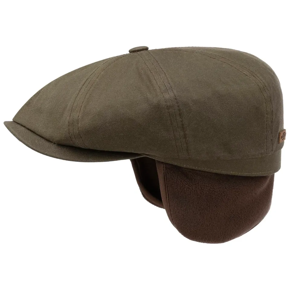 stetson-hatteras-wax-flatcap-mit-ohrenklappen-wasserabweisend-vintage image 1