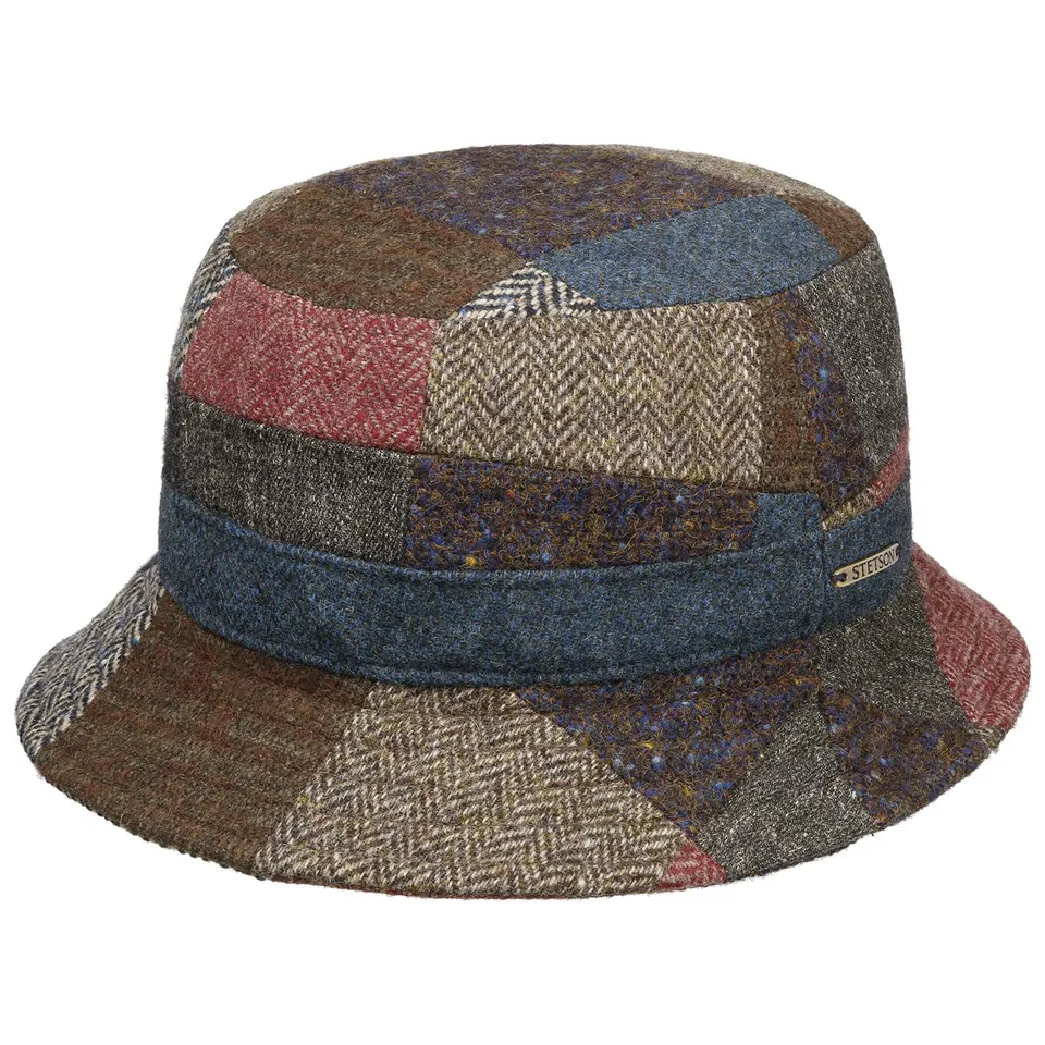 stetson-patchwork-bucket-fischerhut-s-54-55-cm-braun-blau image 1