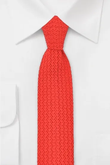 ascot-strickkrawatte-uni-rot-100-wolle-6-x-148-cm-flachstrick image 1