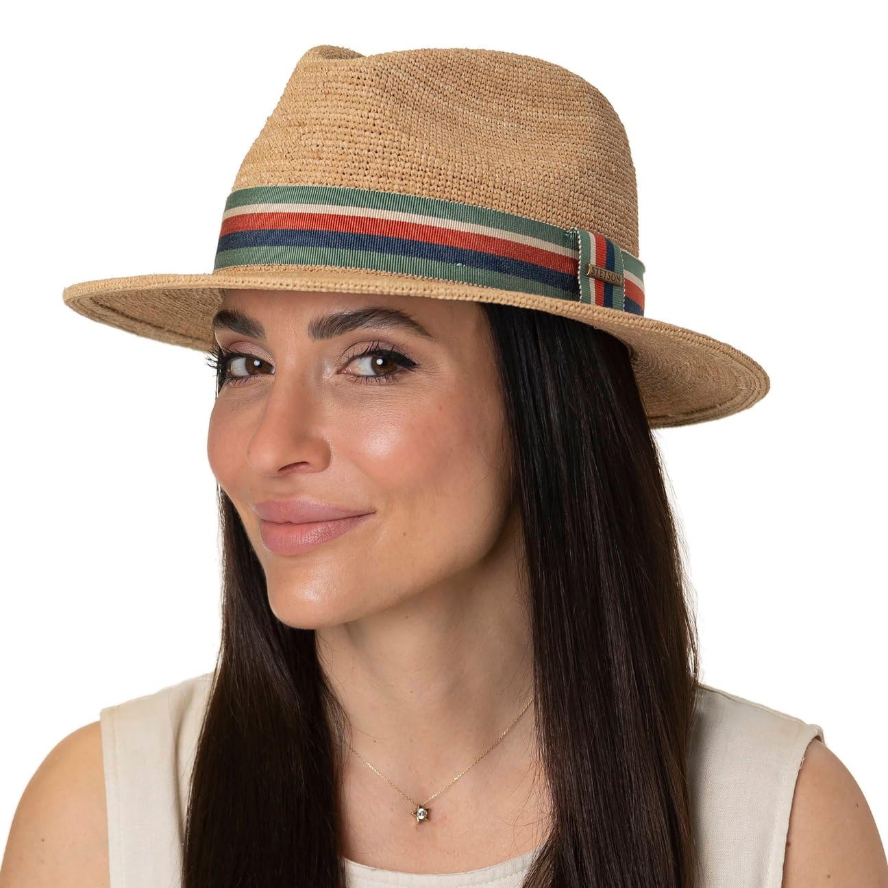 stetson-littlefield-raffiahut-traveller-natur-handgefertigt image 2