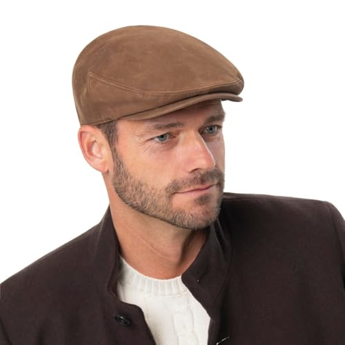 stetson-kent-calf-leather-flatcap-lederm-tze-braun image 7