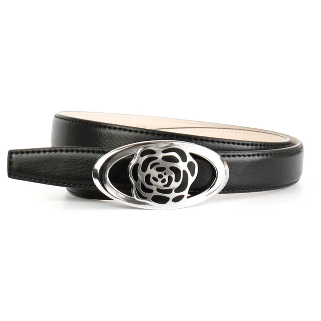anthoni-crown-lederg-rtel-damen-classic-2-5-cm-schwarz-koppelschlie-e image 1