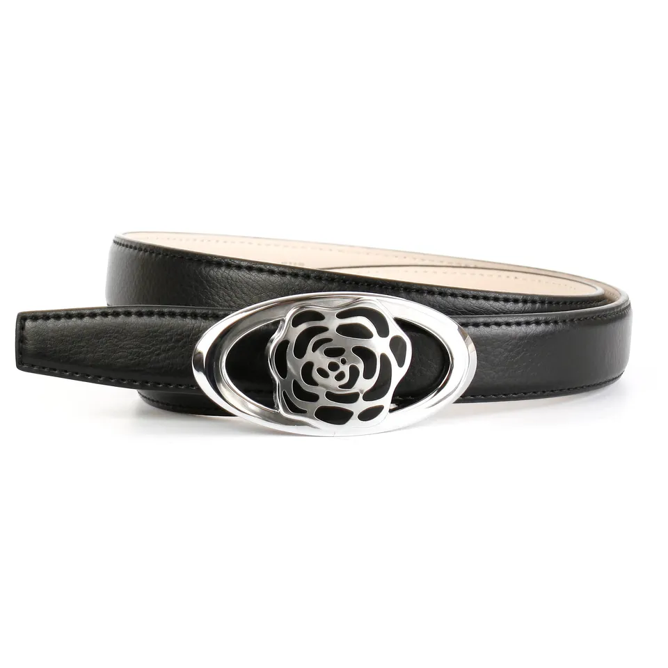 anthoni-crown-lederg-rtel-damen-classic-2-5-cm-schwarz-koppelschlie-e image 1