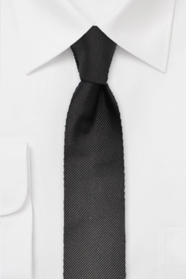ascot-krawatte-uni-rips-schwarz-100-seide-7-5-cm-x-150-cm image 1