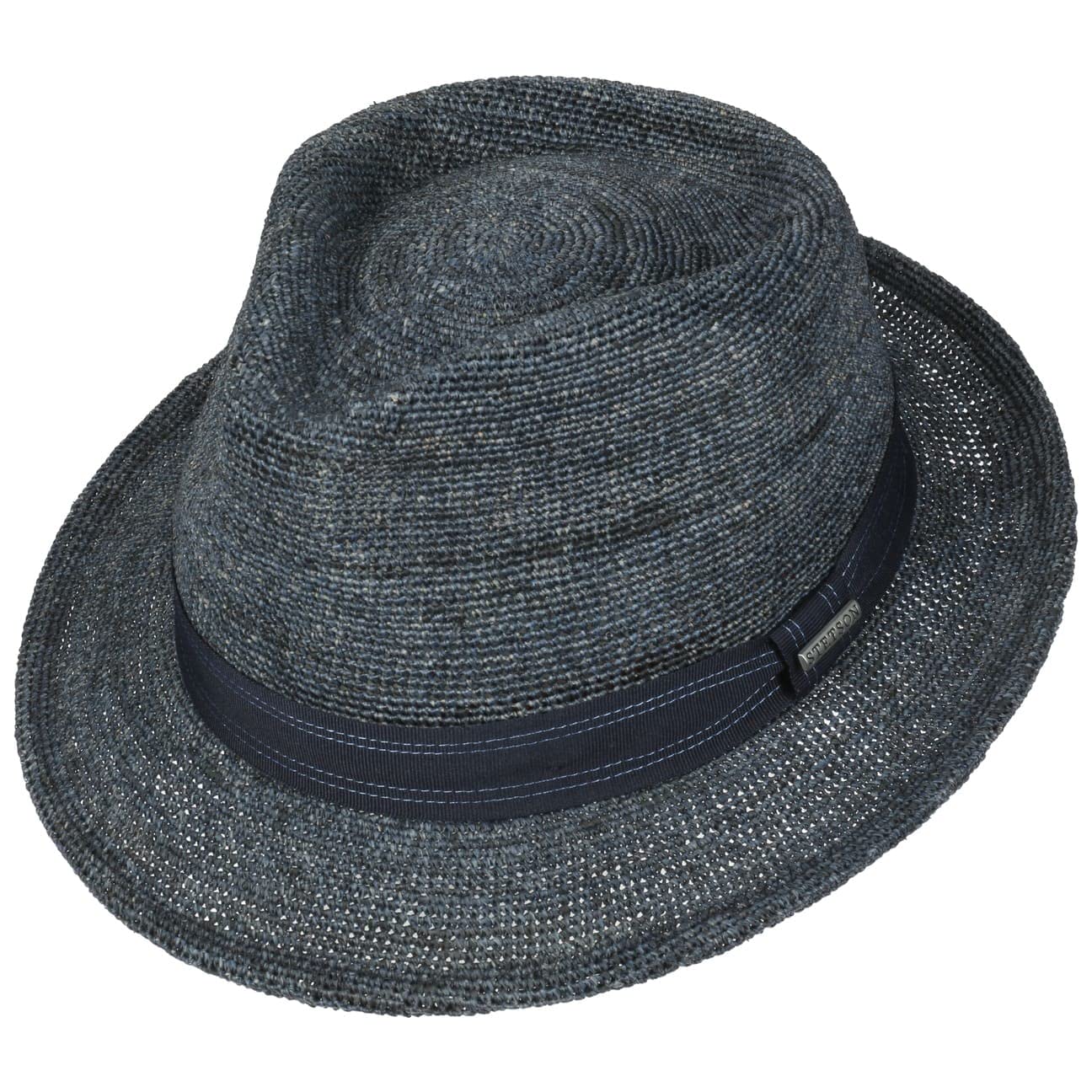 stetson-crochet-fedora-raffiahut-dunkelblau-m-56-57-cm-unisex image 3