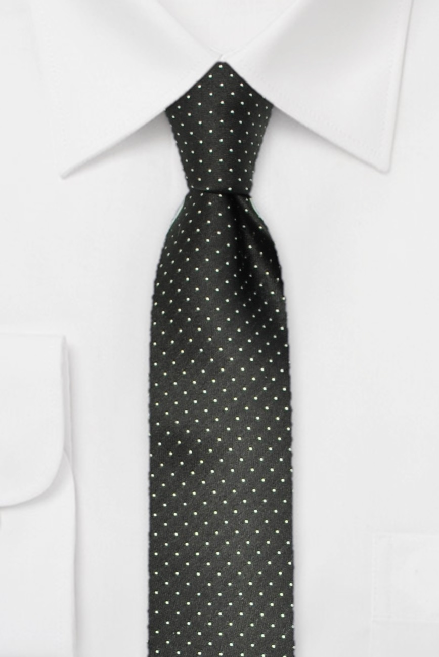 ascot-krawatte-nadeltupfen-schwarz-wei-7-5-cm-x-150-cm-seide image 1