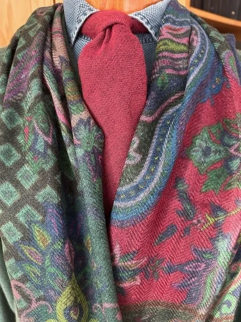 ascot-schal-cashmere-multicolor-green-blue-wine-70-x-180-cm image 1