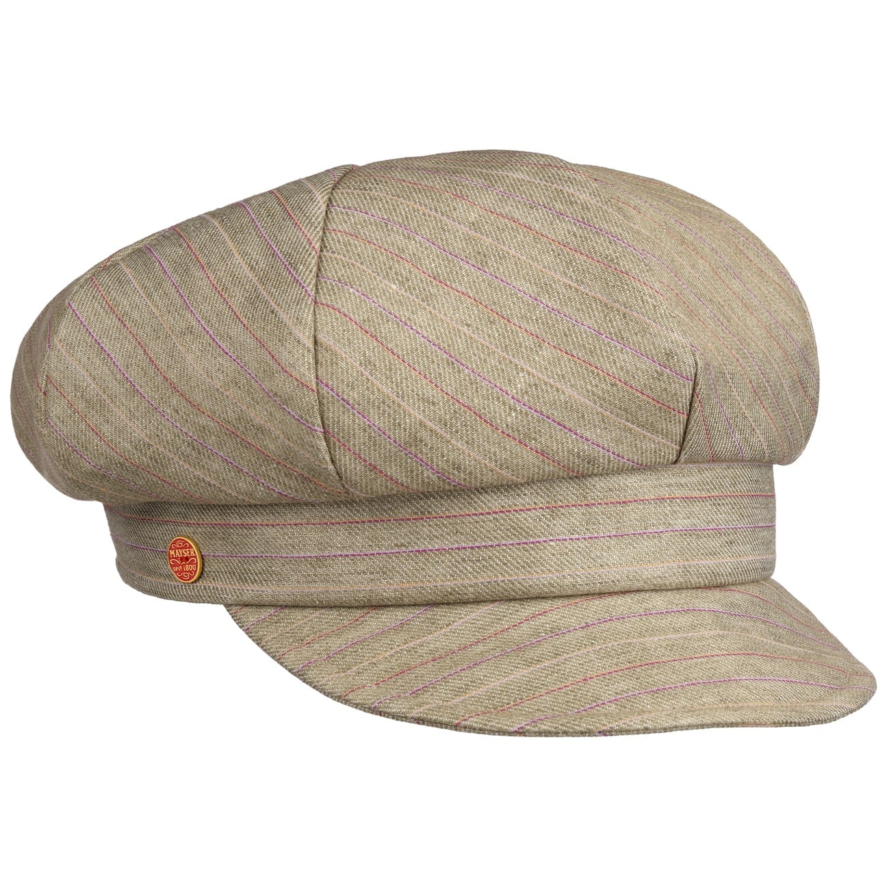 mayser-anja-stripes-leinen-ballonm-tze-damen-baker-boy image 1