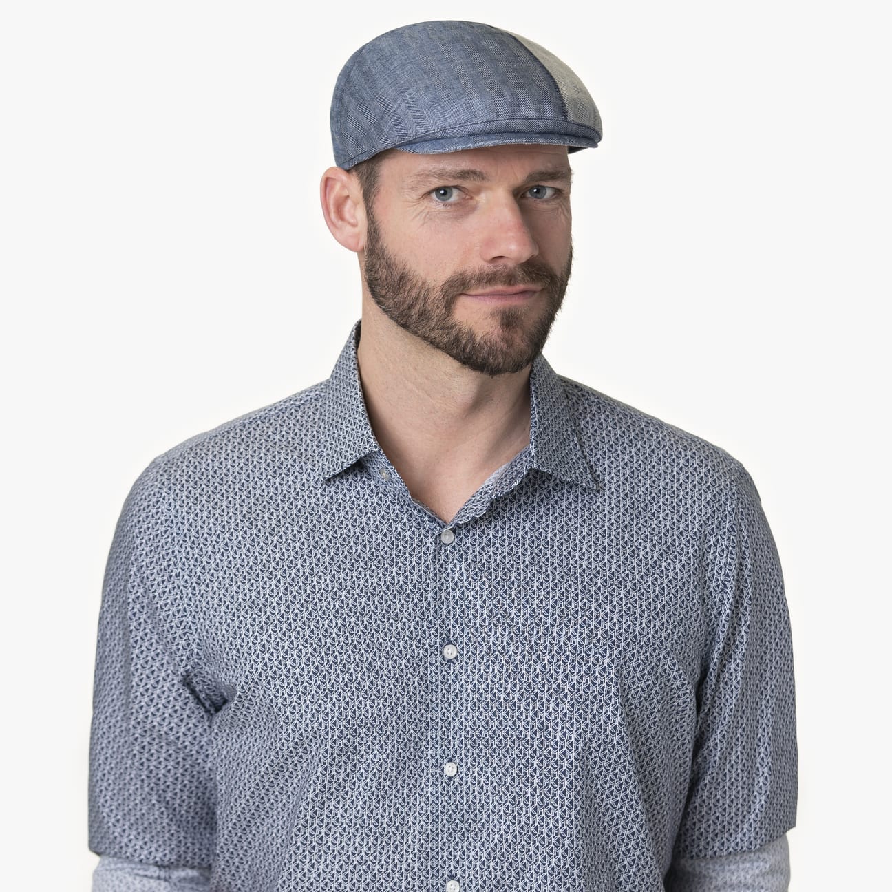 mayser-jasper-twotone-leinen-flatcap-herren-fischgr-t-zweifarbig image 1