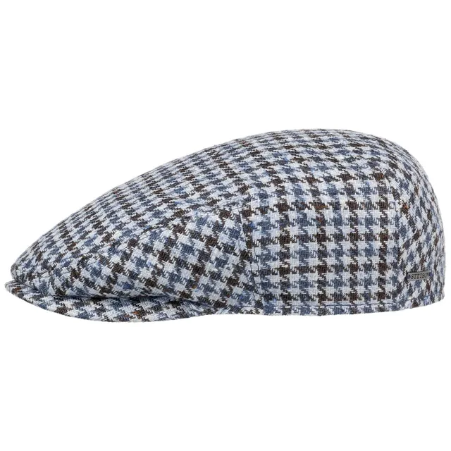 stetson-kent-tricolour-houndstooth-flatcap-seide-schurwolle-kariert image 1