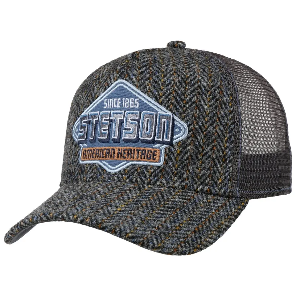 stetson-harris-tweed-trucker-cap-aus-100-schurwolle-mit-fischgr-t-one-size-56-59 image 1