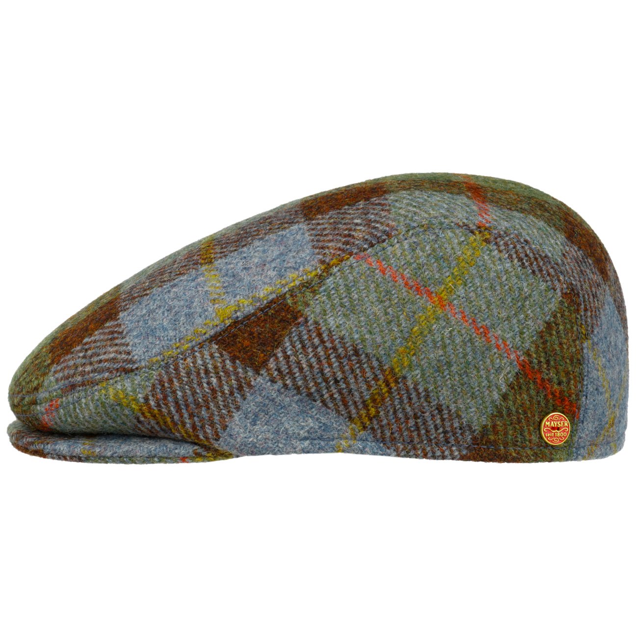 mayser-erik-harris-tweed-flatcap-karo-flatcap-schurwolle image 2
