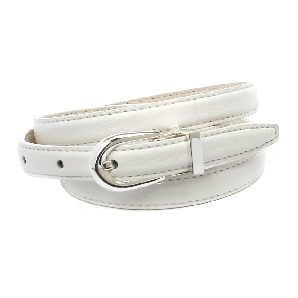 anthoni-crown-schmaler-damen-lederg-rtel-13st90-wei-1-5-cm-mit-silber-schlie-e image 1