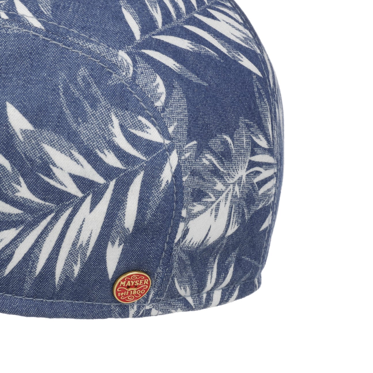 mayser-flower-denim-flatcap-mit-bl-ttermuster image 5