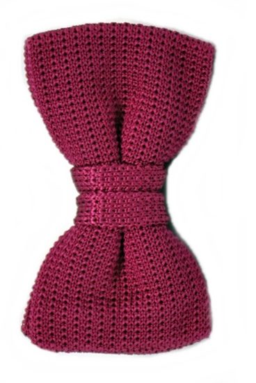 hemley-strickschleife-uni-magenta-seiden-fliege-6-5-cm image 1