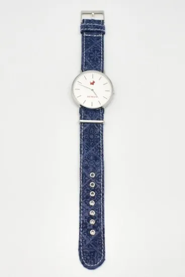 hemley-armbanduhr-ranken-jeansblau-38-mm-textilband image 1