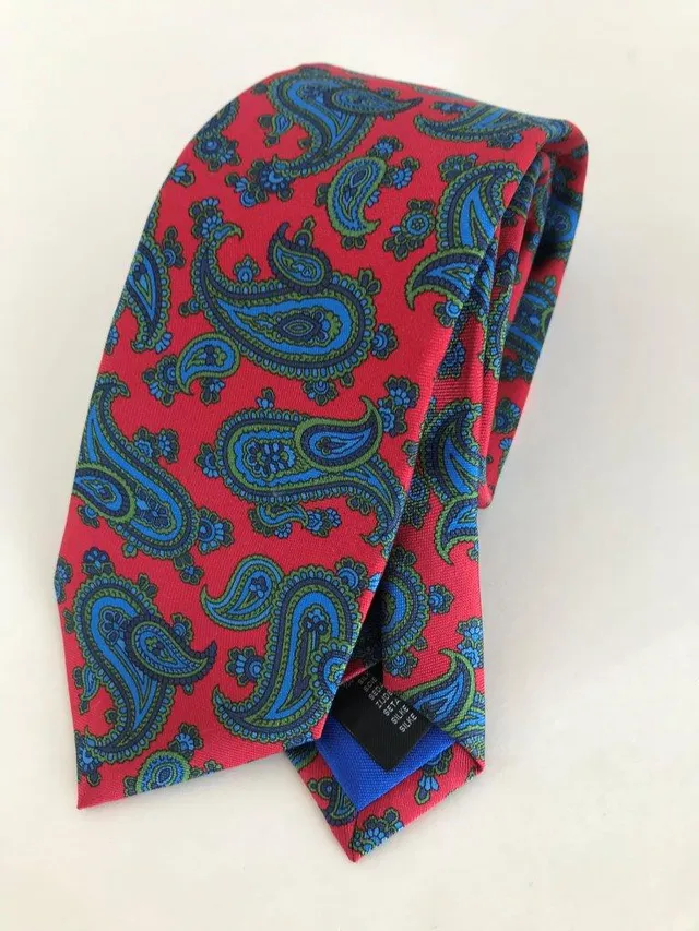 ascot-seidenkrawatte-paisley-rot-blau-gr-n-7-5-cm-x-150-cm image 1