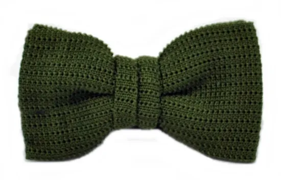 ascot-strickschleife-uni-oliv-aus-100-seide image 1