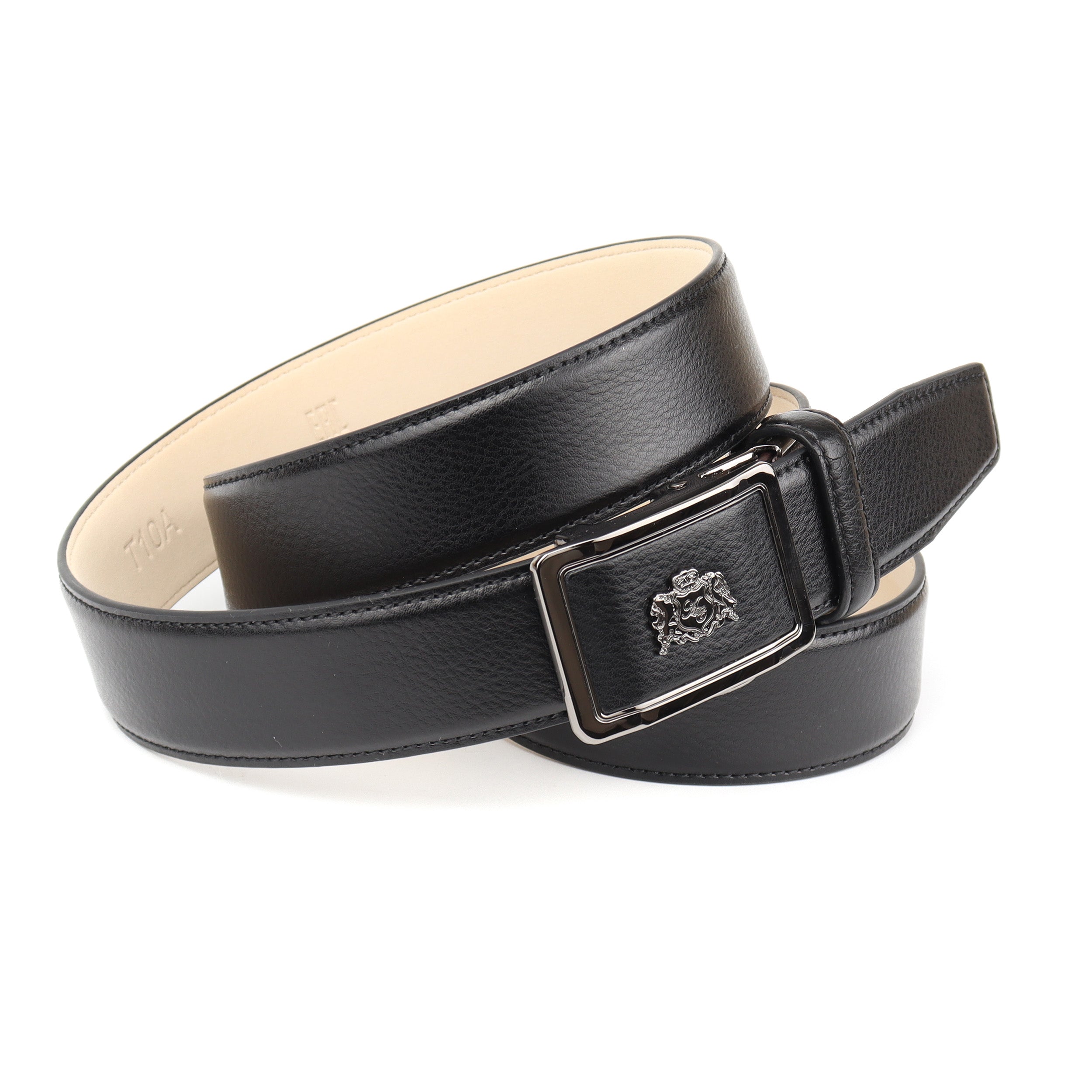 anthoni-crown-36t11w-herren-lederg-rtel-3-5-cm-schwarz-automatikschlie-e-wappen image 1