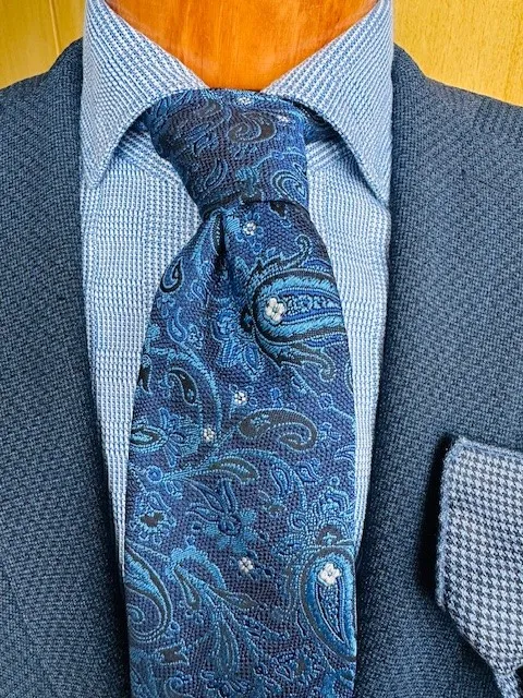 ascot-seidenkrawatte-paisley-navy-blue-white-7-8-x-150-cm image 1