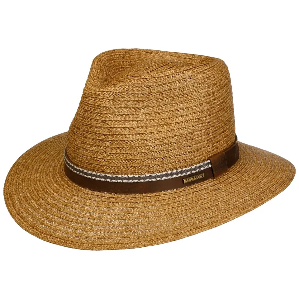 stetson-mandeco-toyo-strohhut-traveller-natur-mit-lederband-unisex image 1