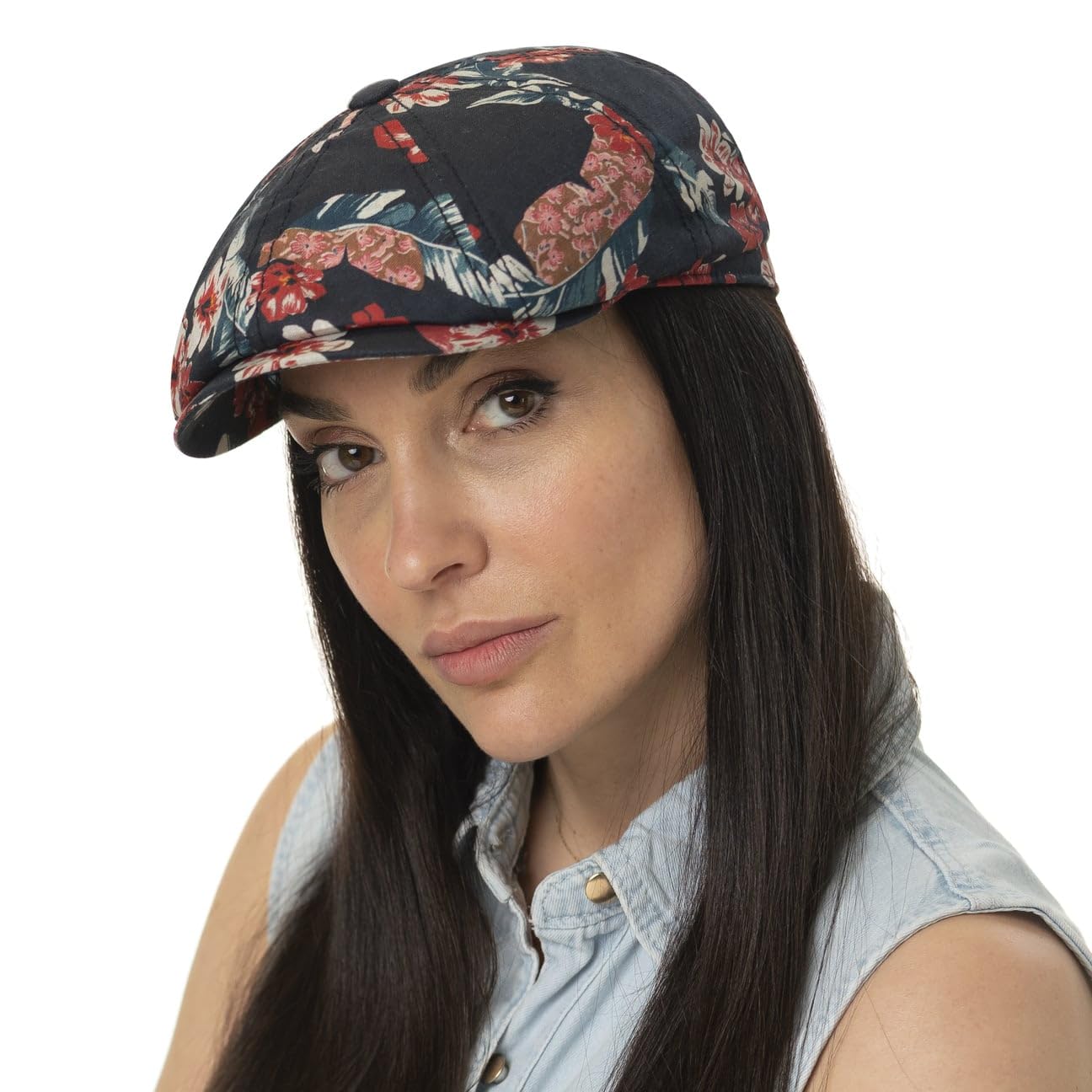 stetson-hatteras-flowlin-flatcap-leinen-gemustert-herren-damen image 2
