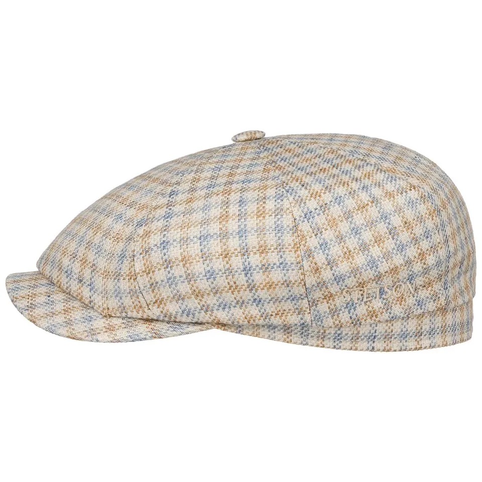 stetson-vanmore-flat-cap-leinen-baumwolle-karo-made-in-eu image 1