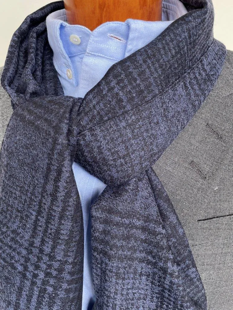 hemley-schal-wolle-glencheck-dunkelblau-blau-46-x-190-cm image 1