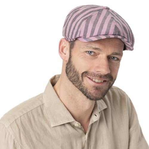 stetson-hatteras-flatcap-100-leinen-made-in-eu-streifen image 8