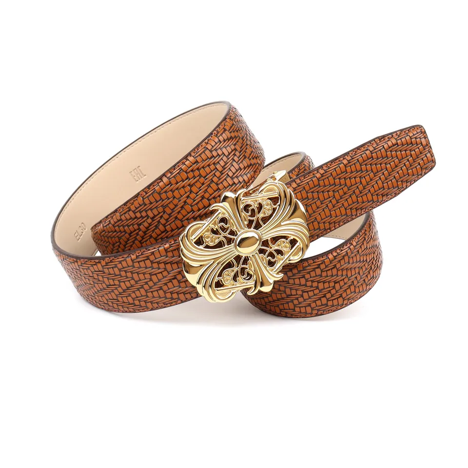 anthoni-crown-damen-lederg-rtel-cognac-4-cm-4wel30-geflochten image 1