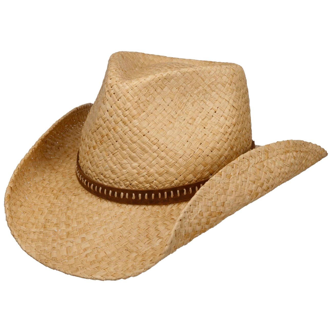 stetson-fair-oaks-western-strohhut-raffia-lederband image 1