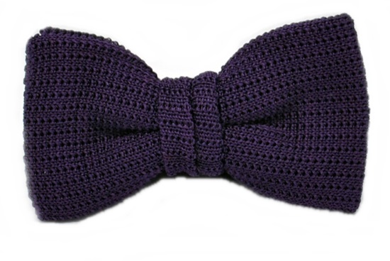ascot-strickschleife-uni-lila-seiden-fliege-gerade-form-6-5-cm image 1
