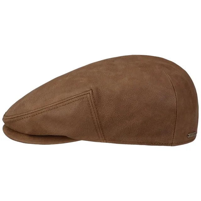 stetson-kent-calf-leather-flatcap-lederm-tze-braun image 1