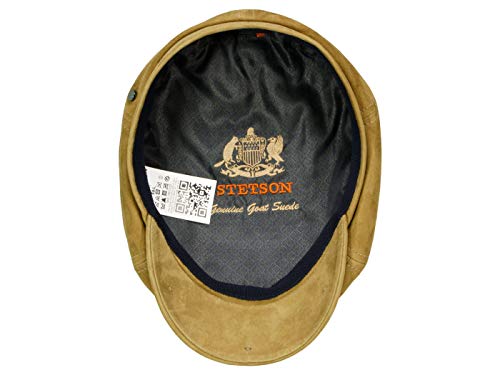 stetson-6-panel-cap-goat-suede-newsboy-flatcap-hellbraun-62-63-cm image 5