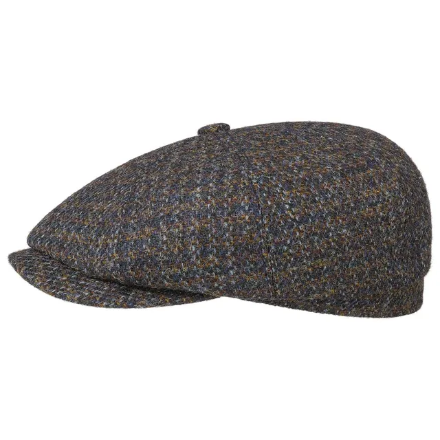stetson-hatteras-cubert-harris-tweed-flatcap-dunkelblau-meliert-55-cm image 1
