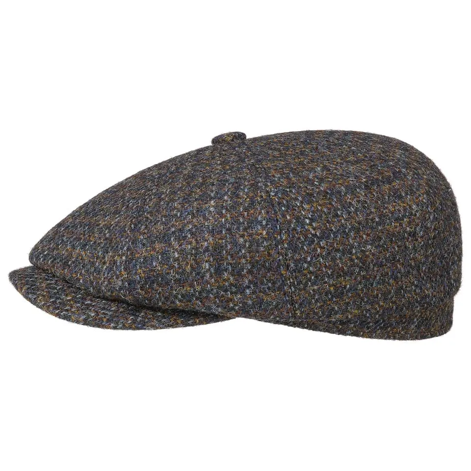 stetson-hatteras-cubert-harris-tweed-flatcap-dunkelblau-meliert-55-cm image 1